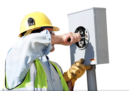 electrician installing a smart meter